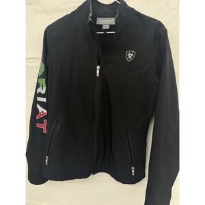 Ariat® Men's New Team Logo Black Mexico Flag Softshell Jacket Medium